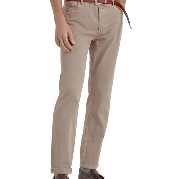 Brunello Cucinelli Denim Trouser Jeans Khaki Traditional IT/32 US - Picture 1 of 16